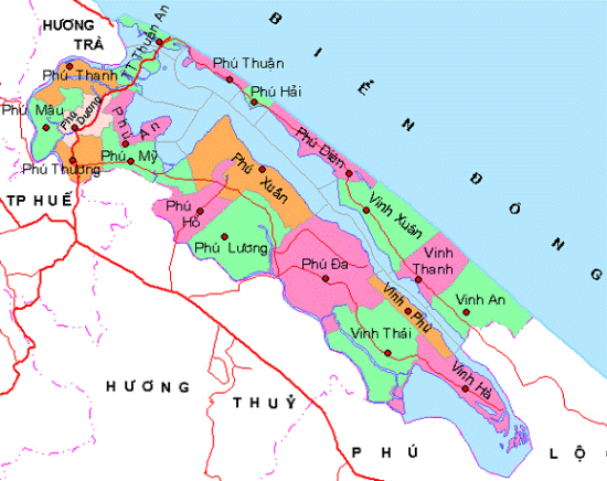 Bản đồ huyện phú vang