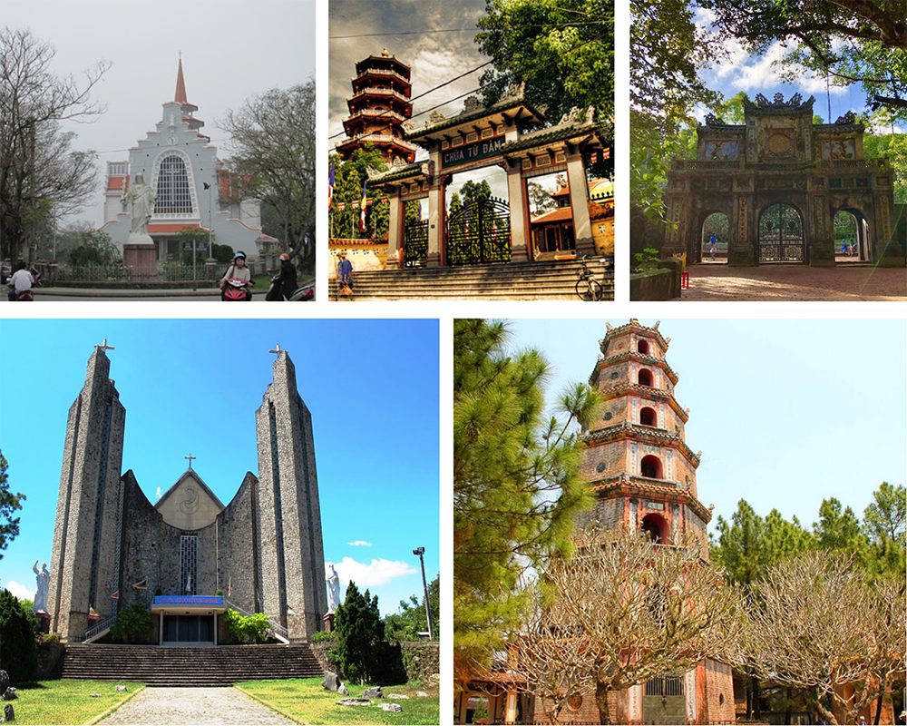 Nhà thờ, chùa tại Huế